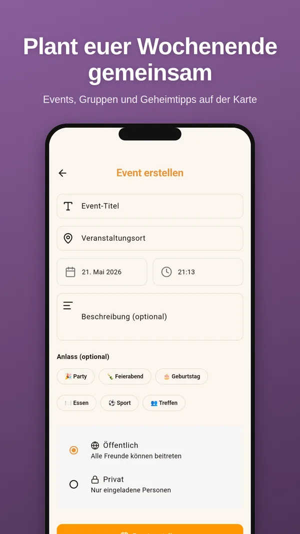 Events erstellen: Plant euer Wochenende gemeinsam