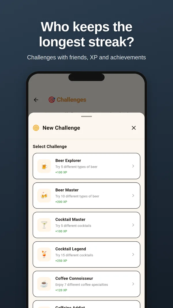 Challenges with friends: XP, streaks and achievements